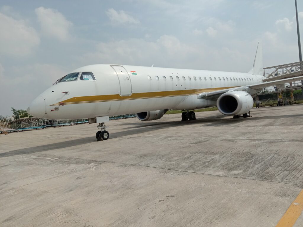Exterior Detailing of Lineage 1000 Business Jet using AeroChamp cleaning products.

