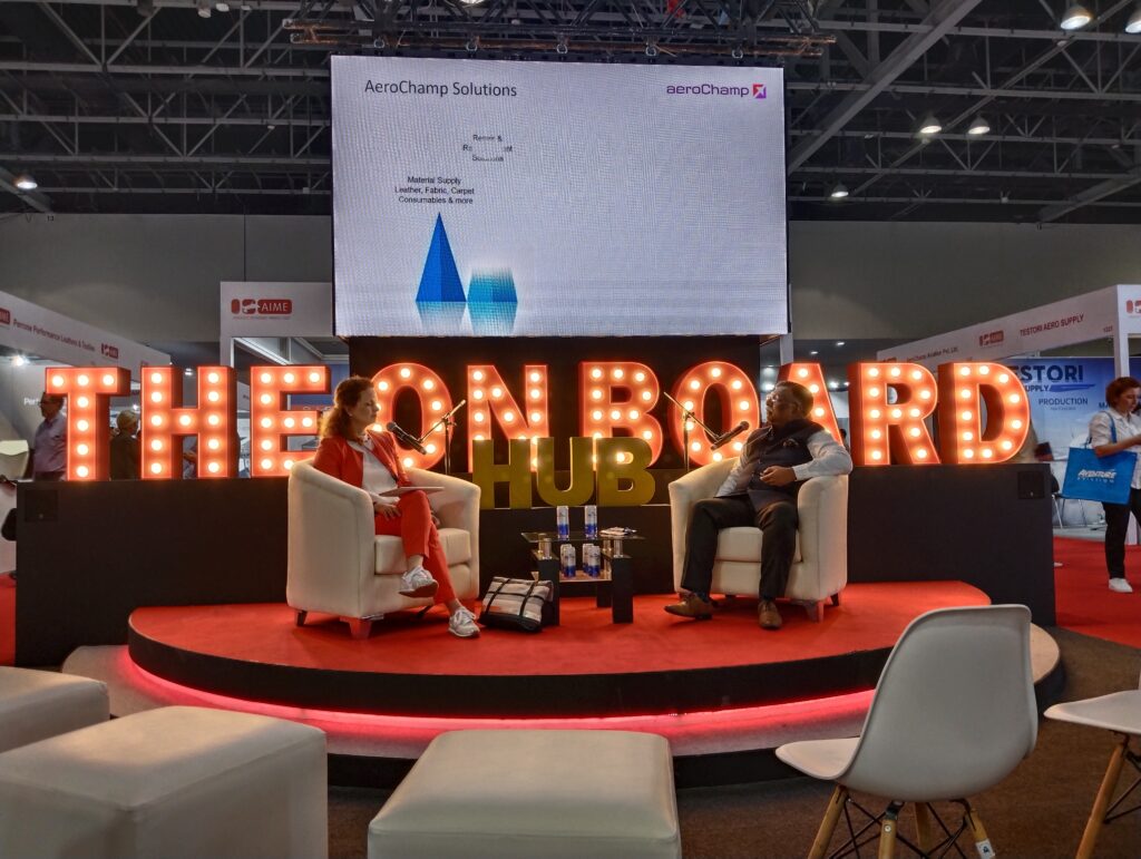 Our CEO Dr. Praveen Srivastava was invited as Expert Speaker at AIME 2023 on “Sustainable Aircraft Cabin Interiors”