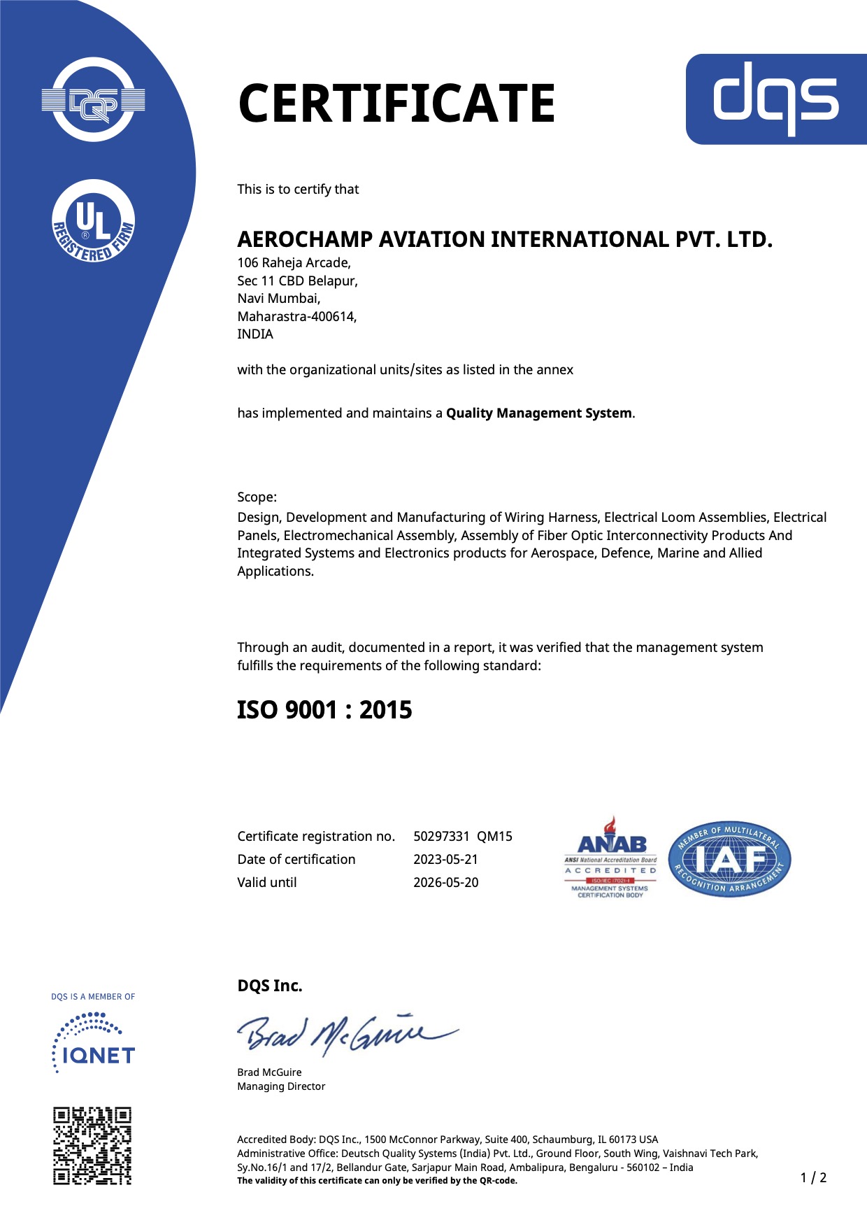 AeroChamp ISO 9001 50297331